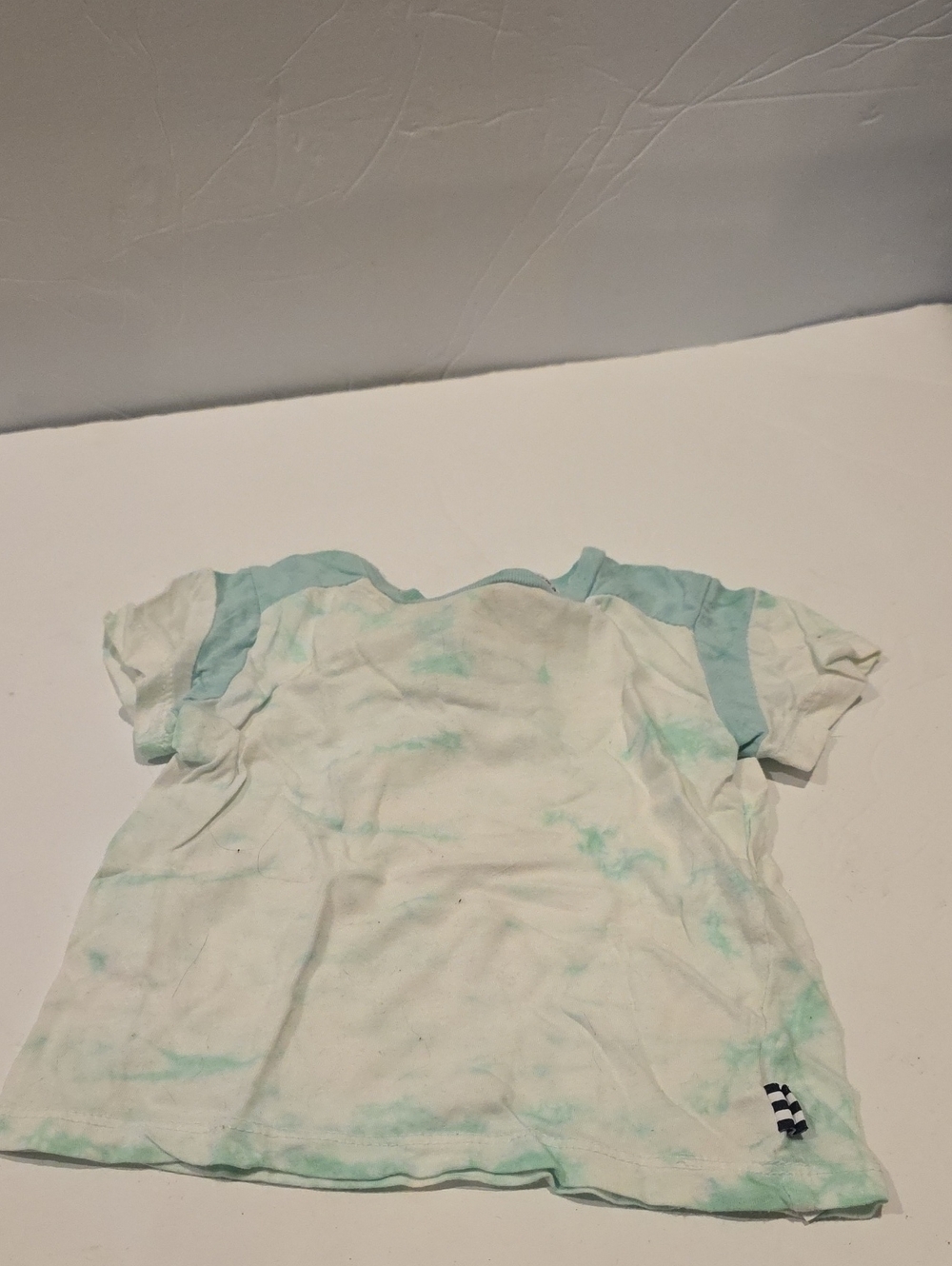 splendid 6-12 Months White & Light Green Tie-Dye Short Sleeve Tee